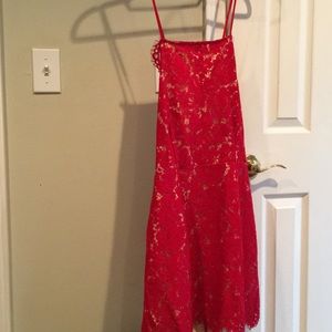 Red lace dress